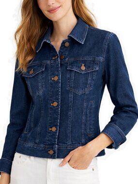 NWT J. Crew Cropped Denim Jean Jacket in Medium Indigo - XXS